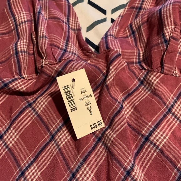 NWT Aeropostale plaid deep V neck mini dress 90s esthetic! - Picture 4 of 5